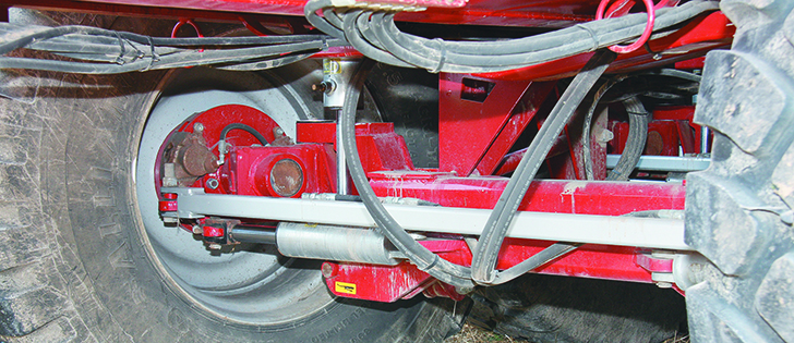 At the rear of the tanker, mechanical steering from the front of the unit is converted into a hydraulic steering system.| Ron Lyseng photo