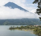 San Pedro volcano overlooks the shore of Lake Atitlan, Guatemala. | Arlene and Robin Karpan photo