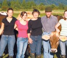 Debra Amrein-Boyes and George Boyes, centre at their Agassiz, B.C., farm with daughters Becky, left Sarah, Jane and Amanda. | Boyes family photo