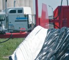 The Saskatchewan government has made seven trailer-mounted grain bag rollers available on loan to producers. | Travis Quirk photo