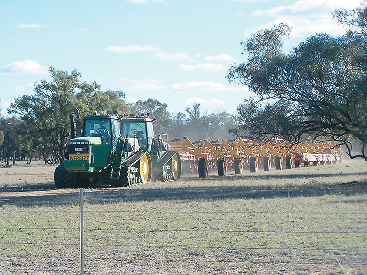 In transport, the carts are towed separately, but the seeder folds up to meet road regulations for farm machinery. | Multi Farming Systems photos