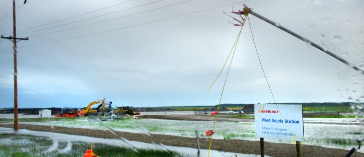 After 250 mm of rain fell in 24 hours near Souris, Man., June 29, 2014. Enbridge Pipeline Equipment buried in the heavy rainfall. | Diane Winters photo