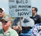 Farmers around Lake Manitoba are frustrated with the provincial government, which is diverting billions of litres of water from the flooded Assiniboine River into the lake. Landowners want the province to construct a drainage channel from Lake Manitoba to Lake Winnipeg to control water levels. | Robert Arnason photo